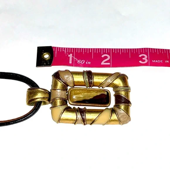 CHICO’S ShorterPendant Necklace, Brown & Black Cords, Gold-tone - Picture 7 of 9